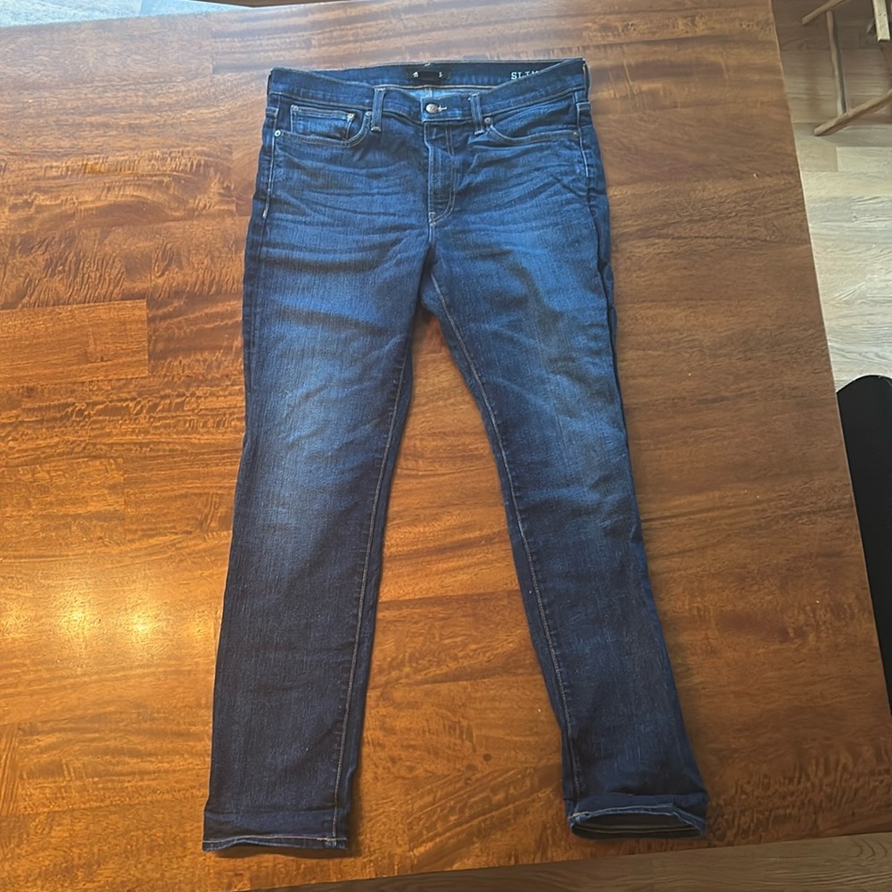Madewell men’s jeans, 35 waist, 32 inseam, slim, dark wash